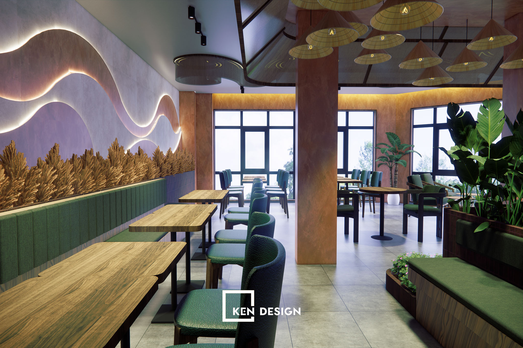 Thi công quán cafe An Thổ tại khu biệt thự cao cấp